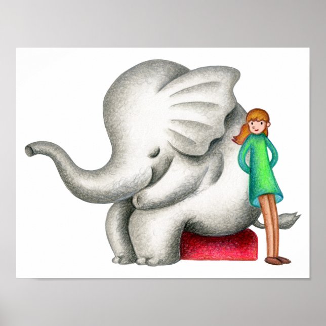Poster Quando um elefante e uma menina se encontram. (Frente)