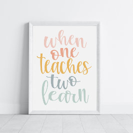 Poster Quando Um Ensina Duas Cores Arco-Íris De Pastel