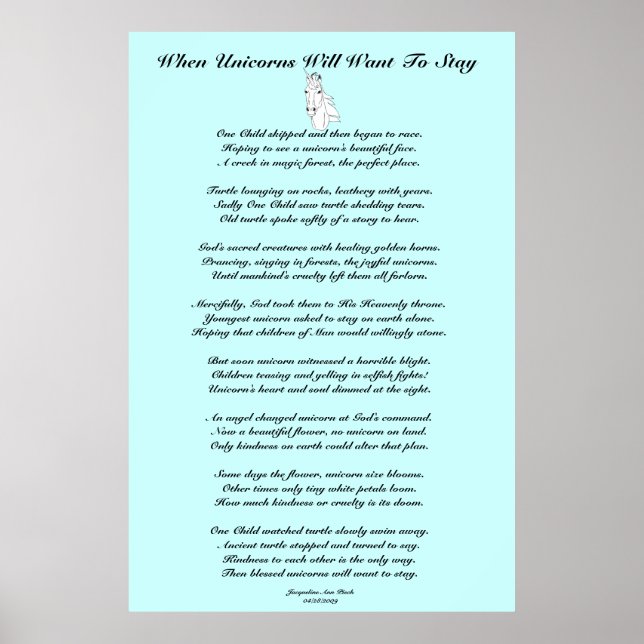 Póster Quando Unicórnios... Crianças (Frente)