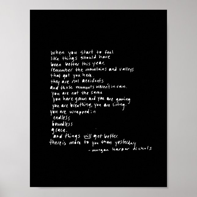 Póster quando você começa a sentir que as coisas deveriam (Frente)