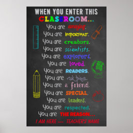 Póster Quando Você Inserir Este Presente De Professora De