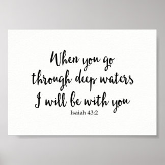 Póster Quando Você Passar Por Águas Profundas Eu Estarei 
