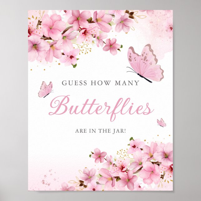 Poster Quantas borboletas no chá de fraldas (Frente)