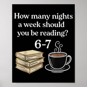 Poster Quantas Noites 6 7 Meme Engraçado Amantes de Leitu