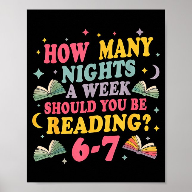 Poster Quantas Noites Lendo 67 Meme Seis Sete Professor  (Frente)