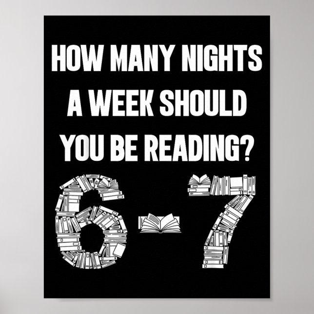 Poster Quantas Noites Por Semana Lendo 6-7 67 Professor A (Frente)