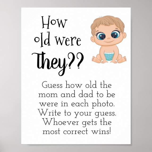 Poster Quantos anos eles tinham? Bebê Menino  (Frente)