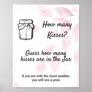 Poster Quantos beijos? - Cor de Água Rosa
