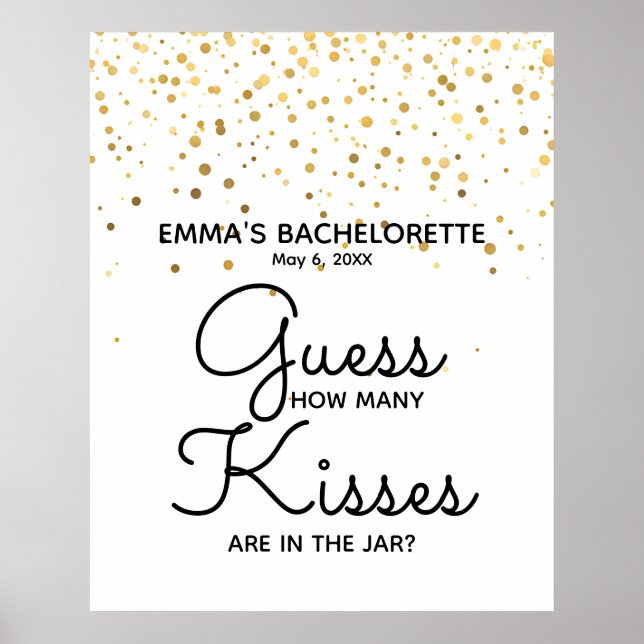 Poster quantos beijos há no jogo da jarra de chuveiro (Frente)