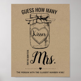 Poster Quantos beijos para que em breve seja a Sra. chá?