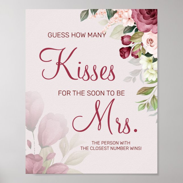 Poster Quantos beijos para ser o jogo da Sra. chá Pos (Frente)