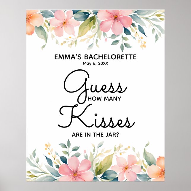 Poster quantos beijos tem no jar shower game (Frente)