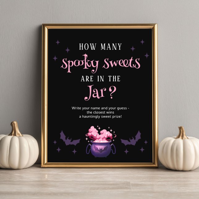 Poster Quantos Doces Jogo de Chás de Bebê de Halloween (Criador carregado)