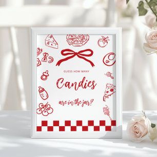 Poster Quantos doces Jogo Desenhado à Mão Arco Vermelho I
