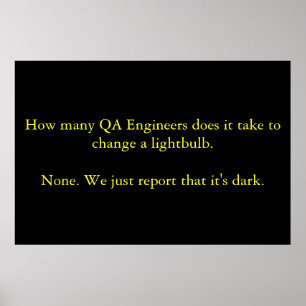 Póster Quantos engenheiros do QA o fazem para tomar à