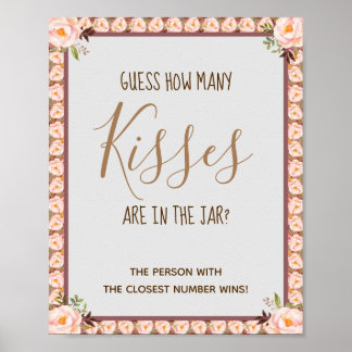Poster Quantos Kisses Sinais de Jogo de Chá de panela Ros