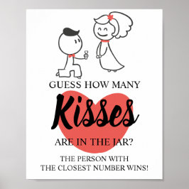 Poster Quantos Kisses - Sinal de Jogo de Chá de panela