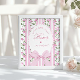 Poster Quantos Laços Jogo de Adivinhação Coquette Laço Ro