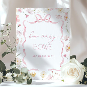 Poster Quantos Laços Laço Floral Rosa Jogo de Chuvinha de