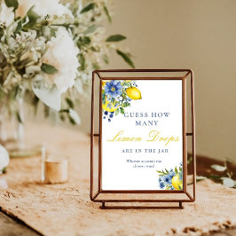 Poster Quantos Limões Caem Sinal de Jogo de Chá de panela