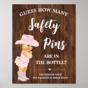Poster Quantos pinos de segurança Jogo Cowgirl Chá de fra