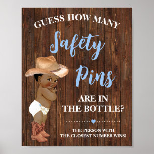 Poster Quantos Pinos de Segurança Jogo Um Cowboy Sinal de