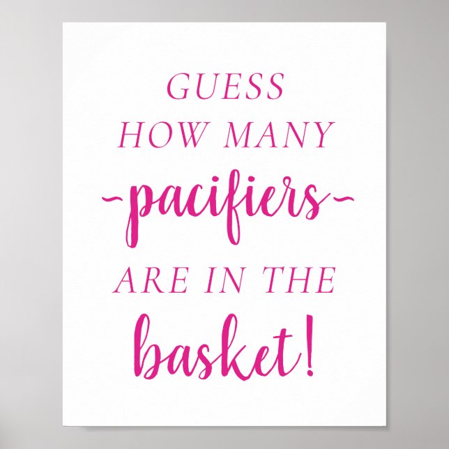 Poster Quantos Rosa Quente Simples | Jogo de adivinhação  (Frente)