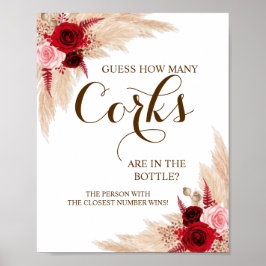 Poster Quantos Sinais de Jogo de Chá de panela do Corks P