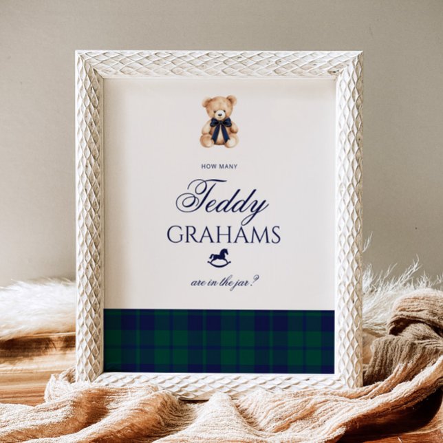Poster Quantos teddy grahams Teddy Bear Navy Bow (Criador carregado)