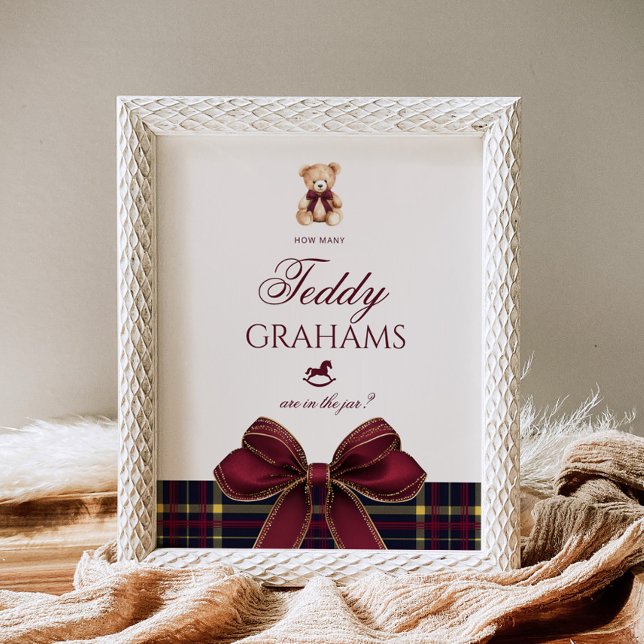 Poster Quantos teddy grahams Teddy Bear Red Bow (Criador carregado)