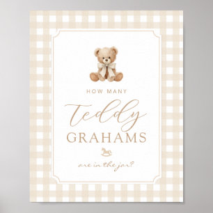 Poster Quantos ursinhos Gender neutral Gingham