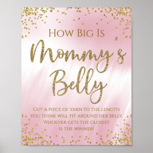 Poster Quão Grande é a Barriga da Mamãe Jogo para Chá de