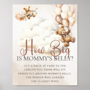Poster QUÃO GRANDE É A BARRIGA DA MAMÃE Urso Jogo de Chuv