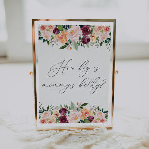 Poster Quão grande está a barriga da mamãe? Placa para jo