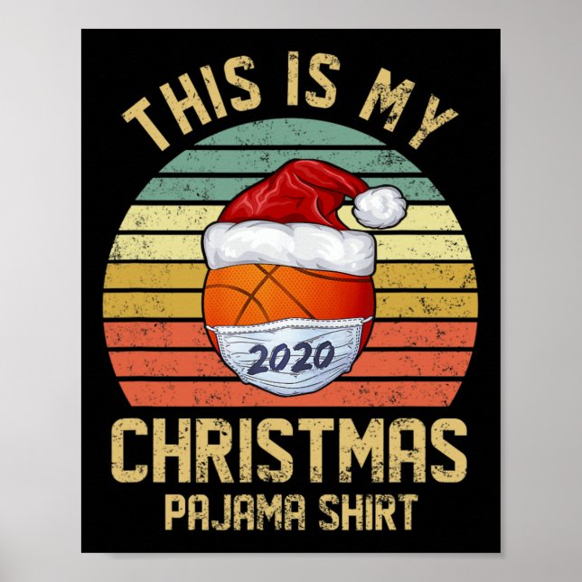 Poster Quarentena de Camisas de Natal Feliz Basquete (Frente)