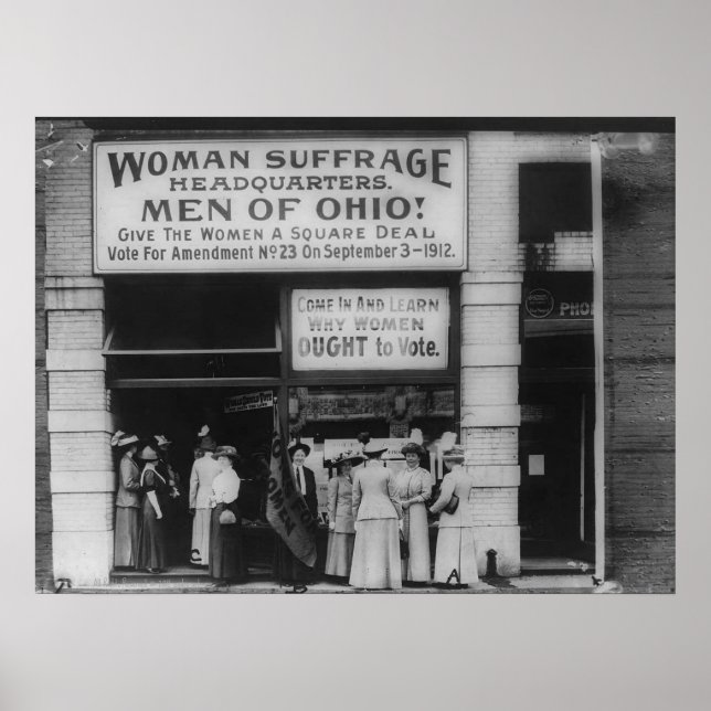 Póster Quartel-General de Ohio Suffrage em Cleveland (Frente)