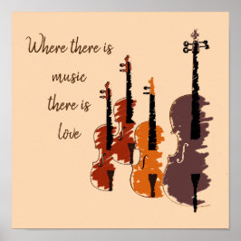 Poster Quarteto de cadeia de caracteres do instrumento de