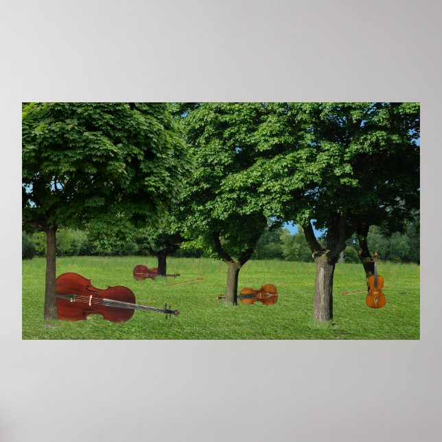 Poster Quarteto de String Wooded (Frente)