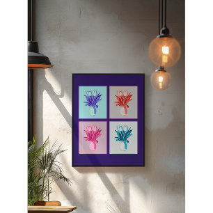 Poster Quarteto Floral de pop Art: Tulipas Vibrantes em u