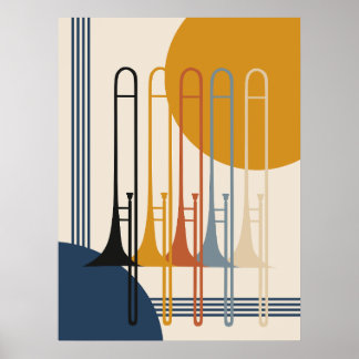 Poster Quarteto Minimalista de Trombones | Moderno de Mea