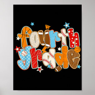 Poster Quarto Ano De Volta À Escola De Baseball Fo