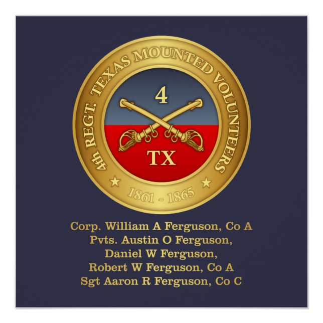 Póster Quarto Cavalaria do Texas (Ferguson) (Frente)