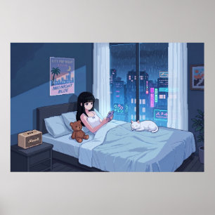 Poster Quarto Chuvoso Noturno