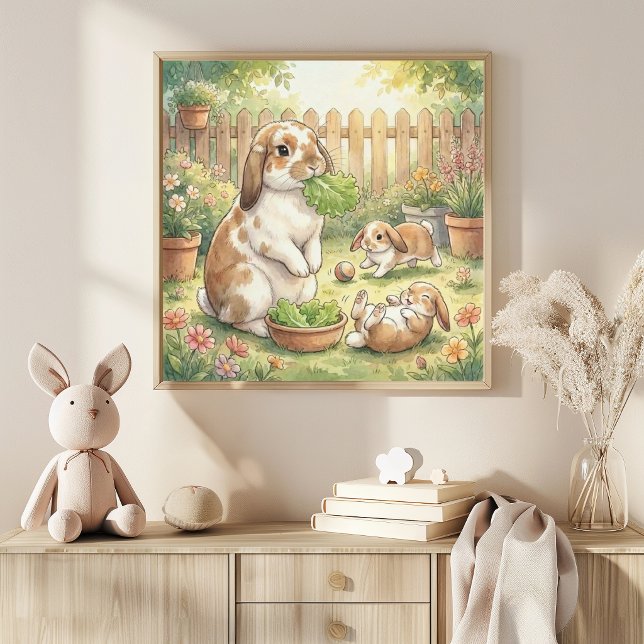 Poster Quarto da Mamãe Coelha e Bebês (Criador carregado)