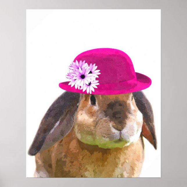 Poster Quarto de bebé animais da floresta coelho coelhinh (Frente)