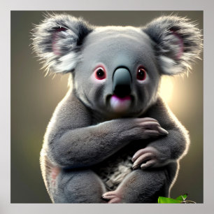 Poster Quarto de Bebê Urso Coala Fofo 