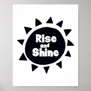 Poster Quarto de berçário escandinavo Rise and Shine
