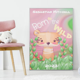 Poster Quarto de Crianças Nascido na Selva com Nom
