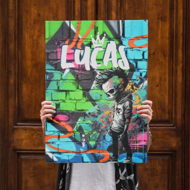 Póster Quarto de Decoração com Grafite de Zumbi Monograma (Criador carregado)