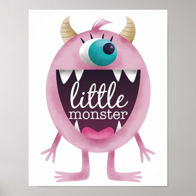 Poster Quarto de Menina Rosa Pequeno Monstro (Frente)